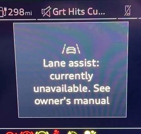 Eroare lane assist — sistemul de menținere a benzii inactiv, necesită calibrare ADAS